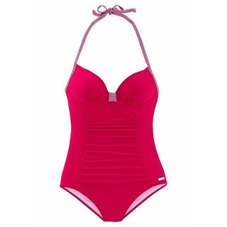 Stylish Plus Size One-Piece Swimsuit with Plunging Neckline