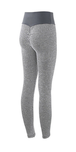 Stylish plaid leggings with high-waist design, breathable fabric, and seamless construction for women's active lifestyle. Ideal for fitness, yoga, and spring-summer outfits.
