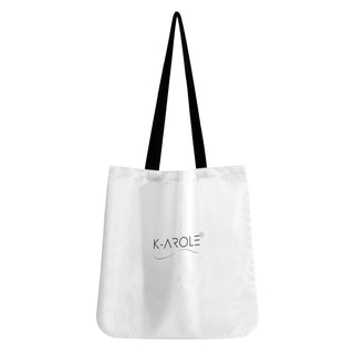 Luxurious women's PU handbag with K-AROLE branding on a white background