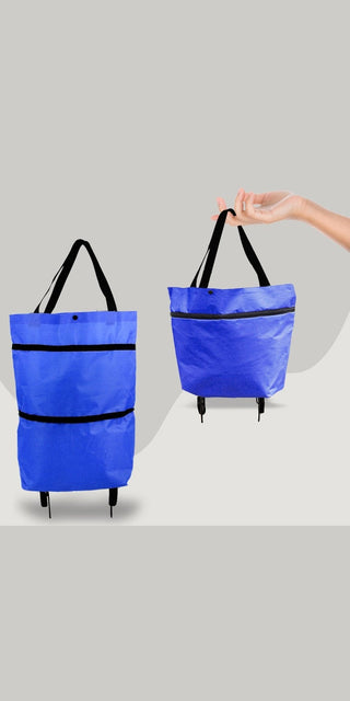 Foldable Shopping Cart with Wheels, Premium Oxford Fabric Multifunction Organizer Bag, High Capacity Storage