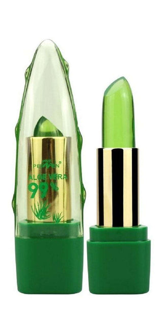 Color-changing aloe vera moisturizing lipstick in vibrant green packaging from Ai-Shang Bags Store.