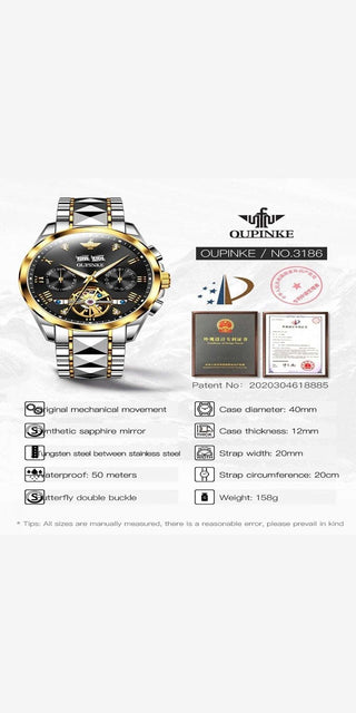 Luxury Automatic Men's Watch with Stylish Leopard Print Dial