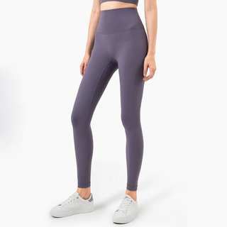 Stylish high-waisted fitness leggings from K-AROLE featuring a sleek, figure-flattering design in a trendy purple hue.