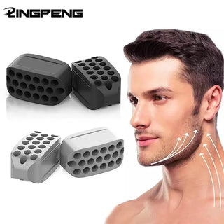 Silicone jaw exerciser and facial toner device, designed to improve jawline and facial contours for a more toned, sculpted appearance.