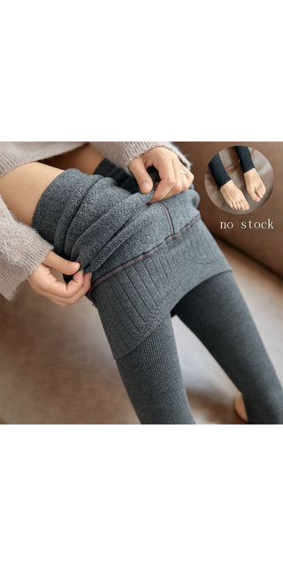 Cintura alta listras leggings inverno quente grosso alto estiramento imitação-caxemira calças magras de fitness mulher calças