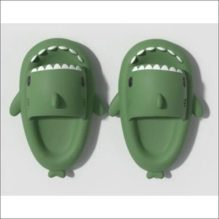 Adult's Slippers Indoor Outdoor Funny Shark Cartoon - K - AROLE