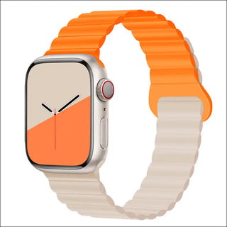 Band Silicone Magnetic Watch Strap - Orange With Starlight