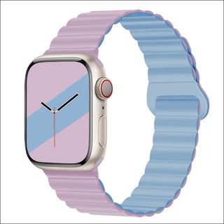 Band Silicone Magnetic Watch Strap - Light Purple With Mist