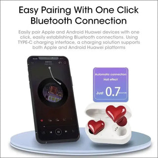 Charming Heart - Shaped Wireless Earbuds for Women - K - AROLE