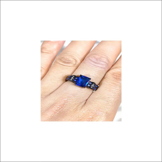 Classic Couture Sapphire Blue CZ Statement Ring - Women’S