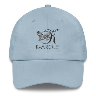 Stylish dad hat with the K-AROLE logo embroidered on the front, displayed against a plain white background.