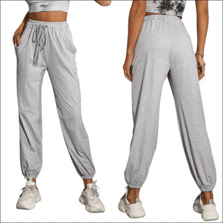 Comfortable Grey High-Waisted Relaxed Fit Sweatpants