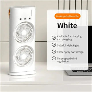 Double - ended Spray Fan Portable Humidifier Fan Air Conditioner Household Small Air Cooler Hydrocooling Portable Air Adjustment - K - AROLE