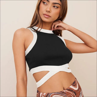 Elegant Cropped Tie-Front Sleeveless Top