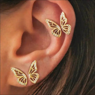 Exaggerated Bohemian Crystal Butterfly Earrings K-AROLE