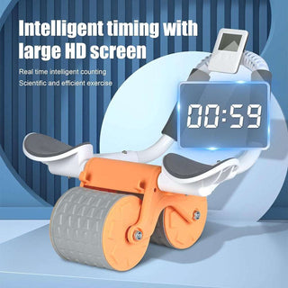 Intelligent ab roller with large HD display for real-time counting and efficient exercise