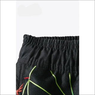 Black geometric print drawstring waist shorts featured in the image from K-AROLE, an online women's fashion store offering trendy, comfortable athleisure apparel and accessories.