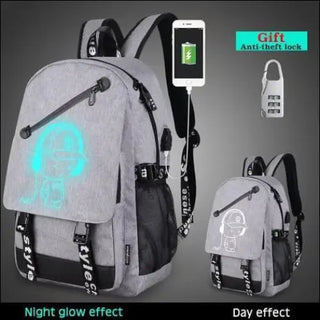 Glow - in - the - Dark Backpack with USB Charging and Anti - Theft Lock - Perfect for Travel and Everyday Use - K - AROLE