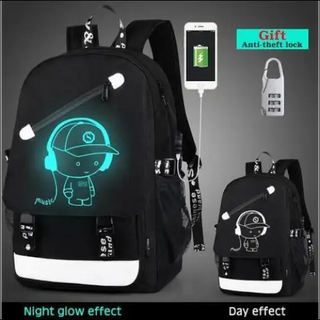 Glow - in - the - Dark Backpack with USB Charging and Anti - Theft Lock - Perfect for Travel and Everyday Use - K - AROLE