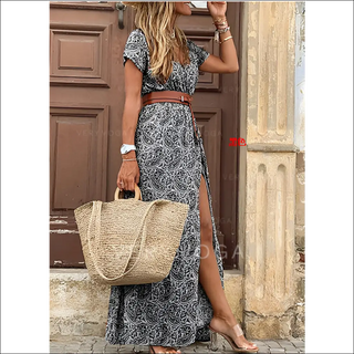 K-AROLE™️ Bohemian-Inspired Maxi Dress with Waist Trim