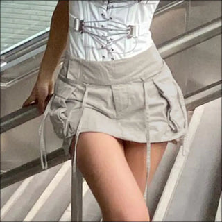 K-AROLE™️ Elegance Pleated Skirt - Chic White Mini