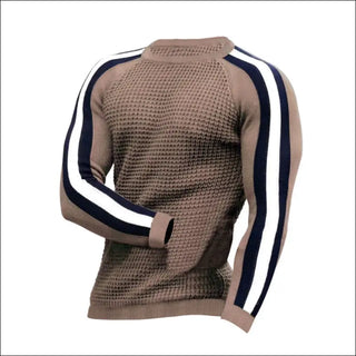 K-AROLE™️ Elegant Burgundy Striped Knit Sweater - Deep