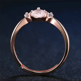 Women'S Rosegold Plated Cute Cat Paw Shape Inlaid AAA Zircon Open Style Ring Adjustable Fashion Jewelry Gifts R0298