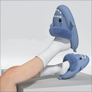 Winter Shark Slippers Detachable Warm Fuzzy Bedroom House