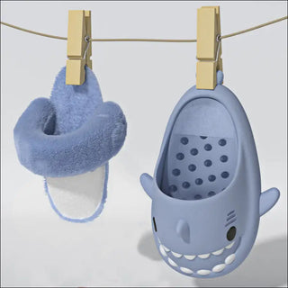 Winter Shark Slippers Detachable Warm Fuzzy Bedroom House