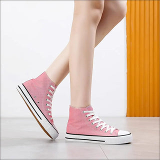 Women'S High Top Canvas Sneaker Shoes Classic Fashion Lace Ups Sneakers…