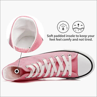 Women'S High Top Canvas Sneaker Shoes Classic Fashion Lace Ups Sneakers…