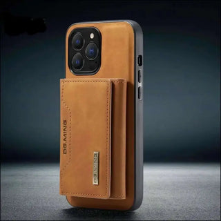 K-AROLE™️ Rugged Leather Wallet Case for iPhone - Brown