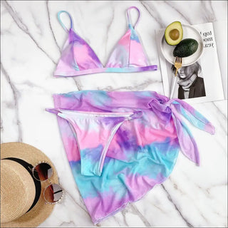 K-AROLE™️ Tie-Dye Contrast Bikini Swimsuit Set - K-AROLE