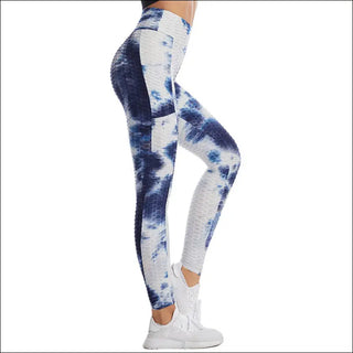 K-AROLE Tie-Dye Yoga Leggings for Active Women - Blue white