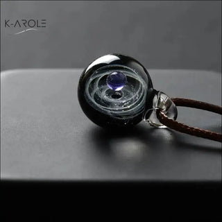 K-AROLE Universe Glass Bead Planets Pendant Necklace Galaxy