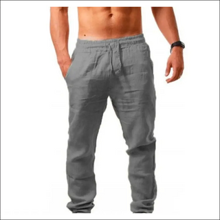 Breathable cotton and linen casual sports trousers for active lifestyle