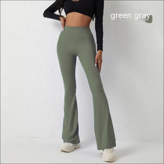 K-AROLE™️ Women’s Chic Flare Leg Yoga Pants - Green gray / L