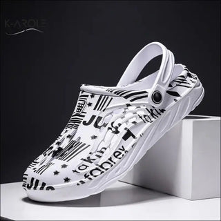 Letter Print Slippers Men Summer Sandals Beach Shoes - flip