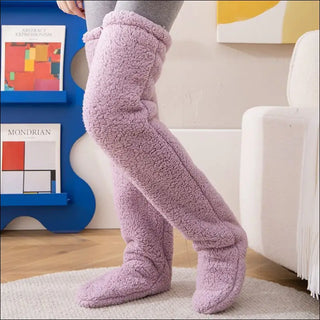 Over Knee High Fuzzy Long Socks Warm Cold Leg Joint