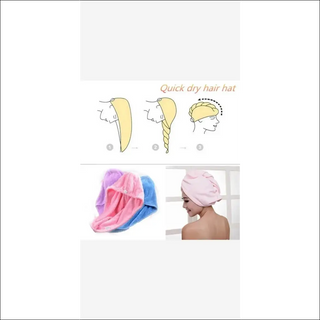 Plush microfiber hair towel wrap for fast, efficient drying. Absorbent coral velvet material helps hair dry quickly.