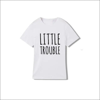 Matching Mother and Baby Big Trouble Little Tee Set - White