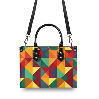 Multi-Color Geometric Patchwork Handbag