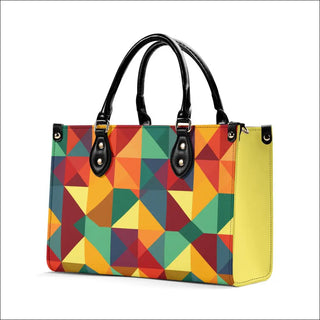 Multi-Color Geometric Patchwork Handbag