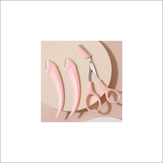 Stylish Pink Eyebrow Trimming Tools - Eyebrow Trimming Knife Set for Precise Grooming