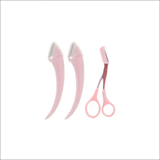 Eyebrow Trimming Knife Set for Women - Precise grooming tools for well-defined, natural-looking brows in a stylish pink color.