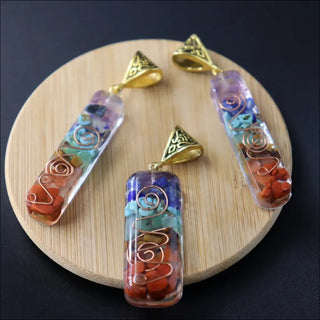 Retro Reiki Healing Energy Crystal Pendant Natural Stone