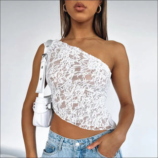 Stylish Crop Top With Braided Details - White / L