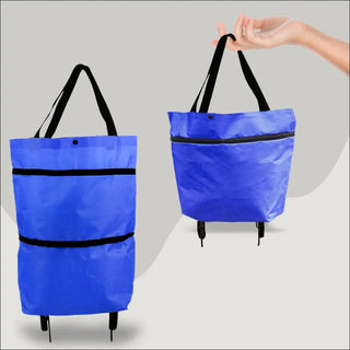 Stylish Foldable Shopping Tote with Durable Wheels