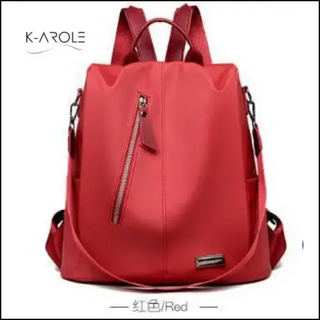 Stylish Genuine Leather Backpack for Women - Red