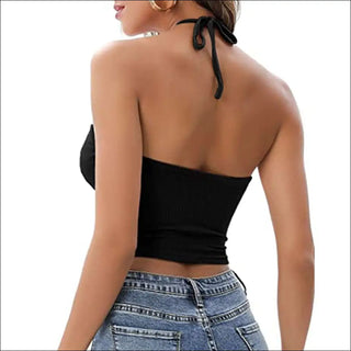 Stylish Keyhole Halter Crop Top for Women